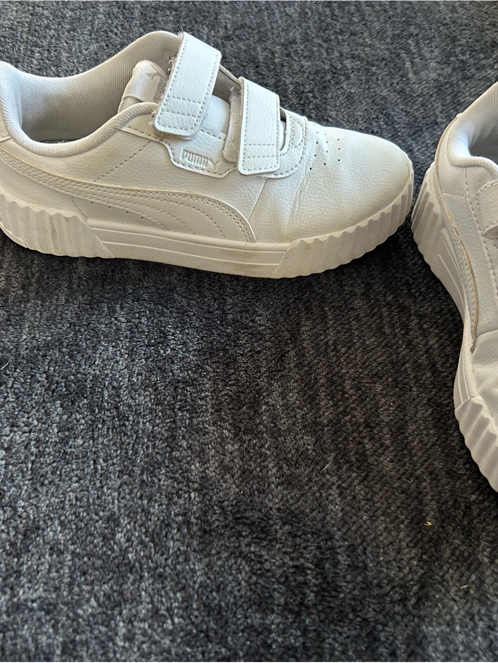 Puma Kids White Platform Velcro Sneakers